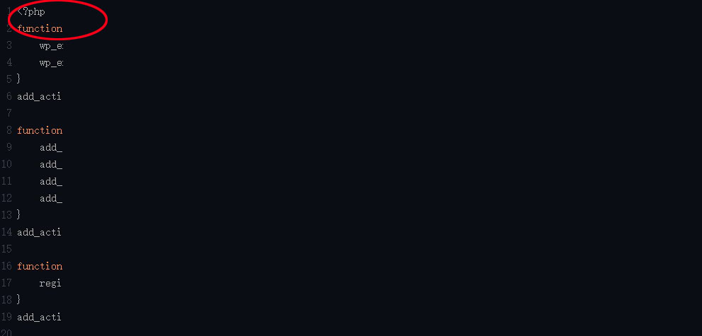1.进入你的网站服务器后端,在文件管理器里面找到根目录下的wp-config.php文件并编辑,确保第1行和第2行之间没有空白,如图所示。