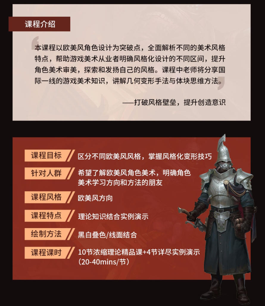 牙爷欧美风游戏角色概念设计与风格化变形2019年11月课